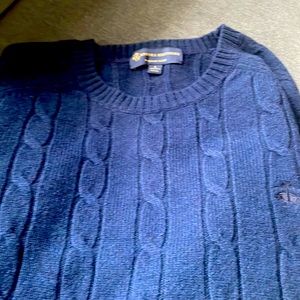 Brooks Brothers Blue Cable Sweater Large